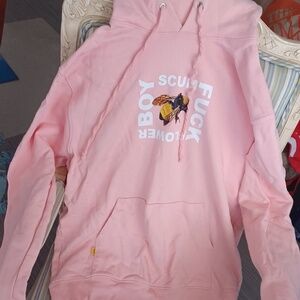 GOLF pink hoodie, Medium but can fit Large (UNISEX)